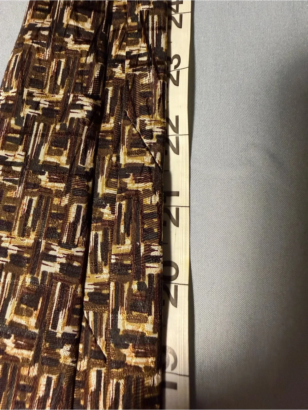 Nordstrom Abstract Geometric Tie in Brown, Cream and Gold. Hand sewn by XMI
